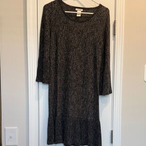 Max Studio Charcoal 3/4 Sleeve Dress
